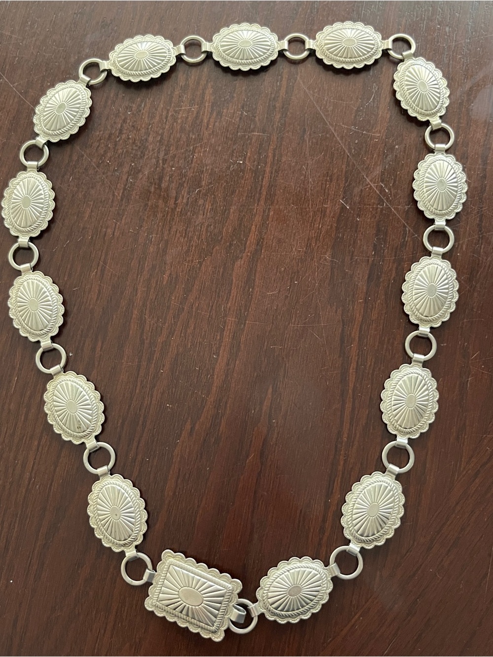 Silver Tone CONCHOS 30” Adjustable Metal Belt